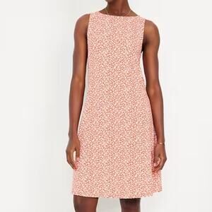 Old Navy Red Ditsy Sleeveless Mini Swing Dress
